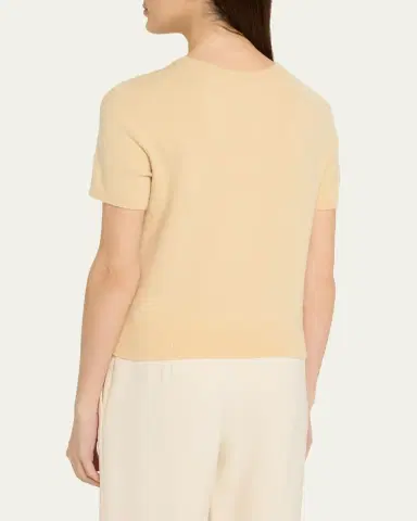 Vince Cashmere-Blend Short-Sleeve Crewneck Sweater | Thumbnail 3 Vince Cashmere-Blend Short-Sleeve Crewneck Sweater | Thumbnail 3