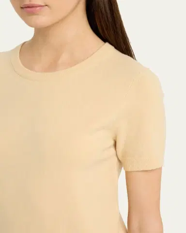 Vince Cashmere-Blend Short-Sleeve Crewneck Sweater | Thumbnail 5 Vince Cashmere-Blend Short-Sleeve Crewneck Sweater | Thumbnail 5
