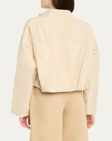 Lafayette 148 New York Pleated Technical Twill Crop Jacket | Thumbnail 3 Lafayette 148 New York Pleated Technical Twill Crop Jacket | Thumbnail 3