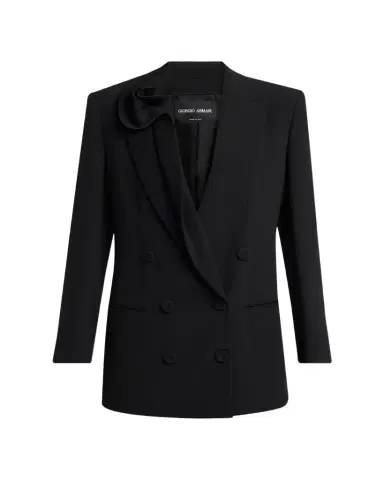 Giorgio Armani Rosette Lapel Double-Breasted Blazer Jacket | Thumbnail 1 Giorgio Armani Rosette Lapel Double-Breasted Blazer Jacket | Thumbnail 1