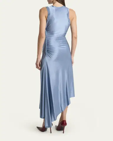Victoria Beckham Sleeveless Twisted-Trim Satin Midi Dress | Thumbnail 3 Victoria Beckham Sleeveless Twisted-Trim Satin Midi Dress | Thumbnail 3