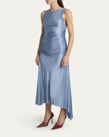 Victoria Beckham Sleeveless Twisted-Trim Satin Midi Dress | Thumbnail 4 Victoria Beckham Sleeveless Twisted-Trim Satin Midi Dress | Thumbnail 4