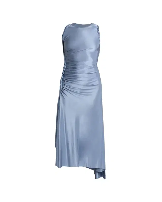 Victoria Beckham Sleeveless Twisted-Trim Satin Midi Dress