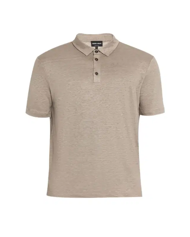 Men's Solid Linen Polo Shirt