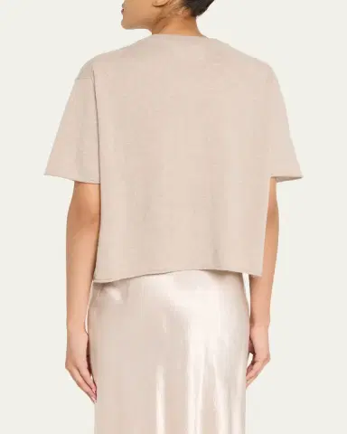 Lisa Yang Cila Short-Sleeve Cashmere T-Shirt | Thumbnail 3
