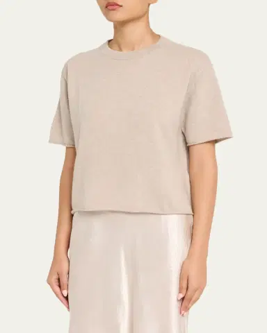 Lisa Yang Cila Short-Sleeve Cashmere T-Shirt | Thumbnail 4