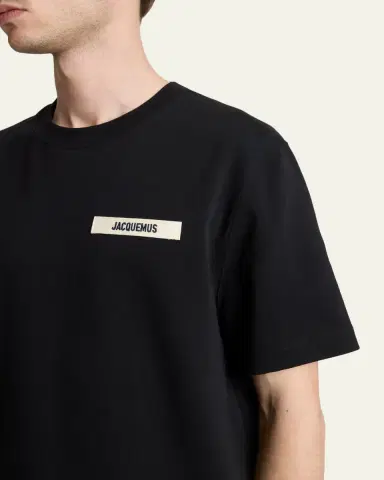 Jacquemus Men's Grosgrain Logo Crewneck T-Shirt | Thumbnail 5