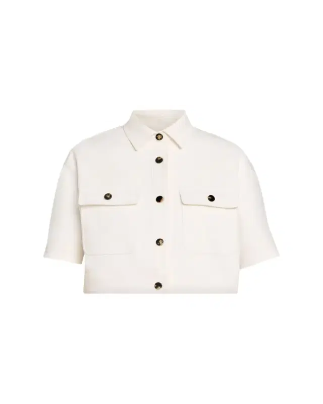 Cropped Button-Down Jacket