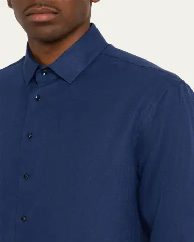 Giorgio Armani Men's Linen Classic-Fit Sport Shirt | Thumbnail 5 Giorgio Armani Men's Linen Classic-Fit Sport Shirt | Thumbnail 5