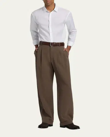 Giorgio Armani Men's Linen Classic-Fit Sport Shirt | Thumbnail 2