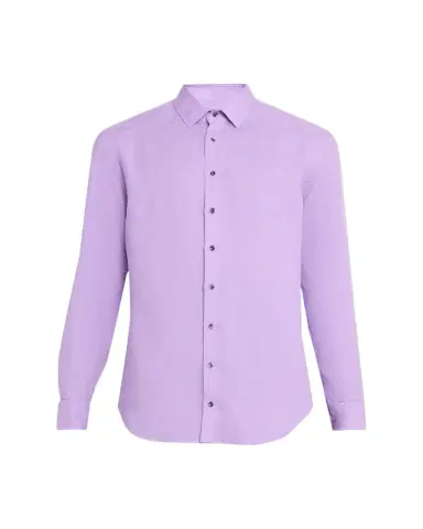 Giorgio Armani Men's Solid Linen Classic-Fit Sport Shirt | Thumbnail 1 Giorgio Armani Men's Solid Linen Classic-Fit Sport Shirt | Thumbnail 1
