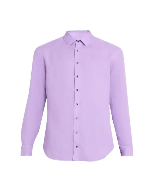 Giorgio Armani Men's Solid Linen Classic-Fit Sport Shirt
