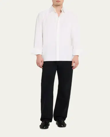 Saint Laurent Men's Black Denim Straight-Leg Jeans | Thumbnail 2