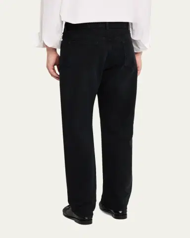Saint Laurent Men's Black Denim Straight-Leg Jeans | Thumbnail 3