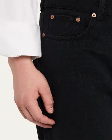 Saint Laurent Men's Black Denim Straight-Leg Jeans | Thumbnail 5
