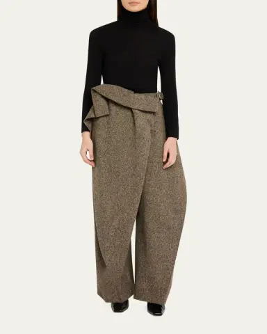 JW Anderson Structured Fold Over Wide-Leg Trousers | Thumbnail 2 JW Anderson Structured Fold Over Wide-Leg Trousers | Thumbnail 2