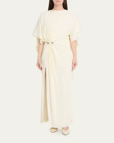 Brandon Maxwell Draped Embellished Crepe Maxi Dress | Thumbnail 2 Brandon Maxwell Draped Embellished Crepe Maxi Dress | Thumbnail 2