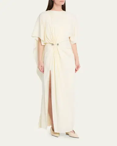 Brandon Maxwell Draped Embellished Crepe Maxi Dress | Thumbnail 4 Brandon Maxwell Draped Embellished Crepe Maxi Dress | Thumbnail 4