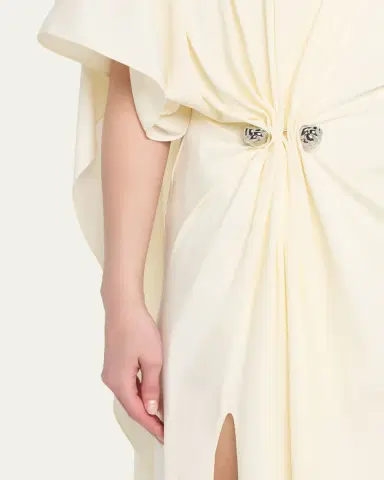 Brandon Maxwell Draped Embellished Crepe Maxi Dress | Thumbnail 5 Brandon Maxwell Draped Embellished Crepe Maxi Dress | Thumbnail 5