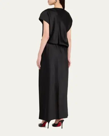 Vince Draped Cowl-Neck Satin Dress | Thumbnail 3