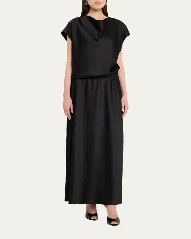 Vince Draped Cowl-Neck Satin Dress | Thumbnail 4