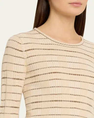 Vince Plaid Elbow-Sleeve Sweater | Thumbnail 5