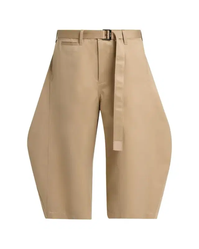 Belted Cotton Chino Barrel-Leg Crop Pants
