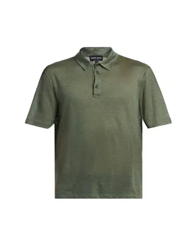 Giorgio Armani Men's Linen Classic-Fit Polo Shirt | Thumbnail 1 Giorgio Armani Men's Linen Classic-Fit Polo Shirt | Thumbnail 1