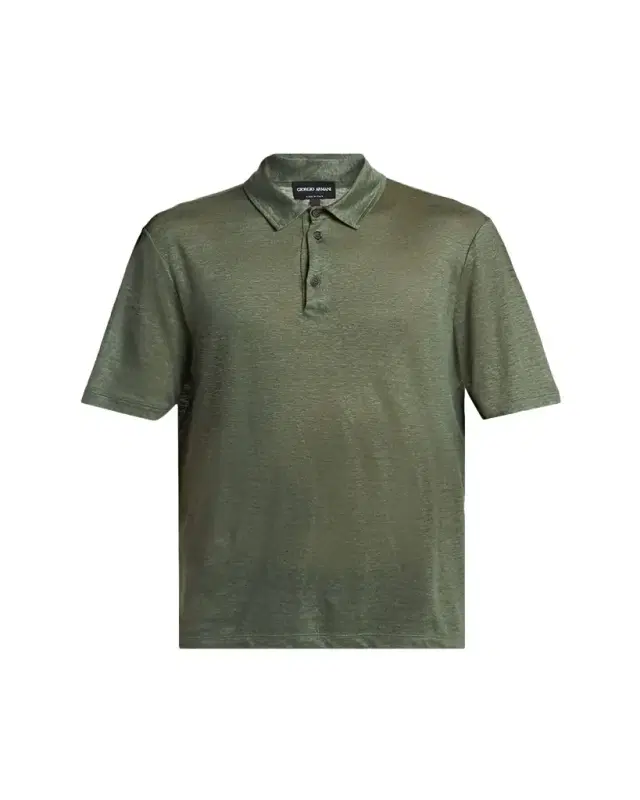 Giorgio Armani Men's Linen Classic-Fit Polo Shirt