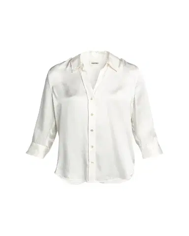 L'Agence Dani Silk Satin 3/4-Sleeve Button-Down Blouse | Thumbnail 1
