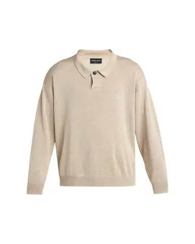 Giorgio Armani Men's Linen-Blend Polo Sweater | Thumbnail 1