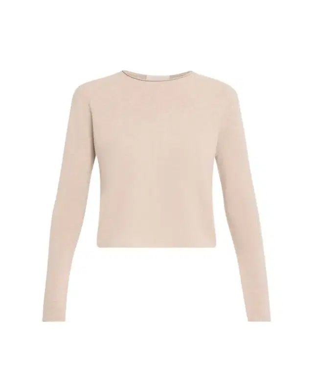 Ida Roll-Edge Cashmere Crewneck Sweater