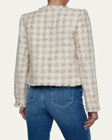 L'AGENCE Zell Houndstooth Tweed Jacket | Thumbnail 3 L'AGENCE Zell Houndstooth Tweed Jacket | Thumbnail 3