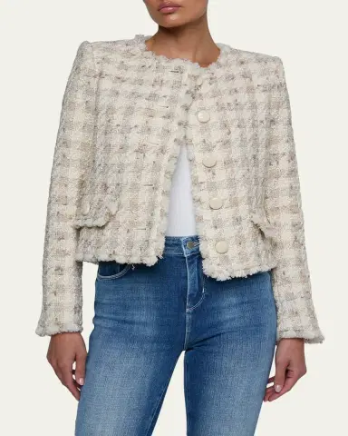 L'AGENCE Zell Houndstooth Tweed Jacket | Thumbnail 4 L'AGENCE Zell Houndstooth Tweed Jacket | Thumbnail 4