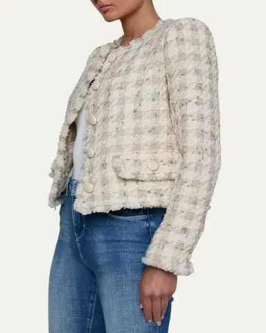 L'AGENCE Zell Houndstooth Tweed Jacket | Thumbnail 5 L'AGENCE Zell Houndstooth Tweed Jacket | Thumbnail 5