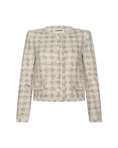 L'AGENCE Zell Houndstooth Tweed Jacket | Thumbnail 1 L'AGENCE Zell Houndstooth Tweed Jacket | Thumbnail 1
