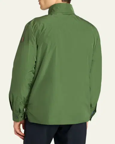 Moncler Men's Lascax Polyester Shirt Jacket with Leather Logo | Thumbnail 3