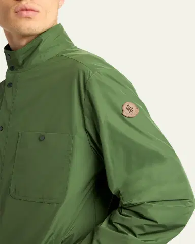 Moncler Men's Lascax Polyester Shirt Jacket with Leather Logo | Thumbnail 5