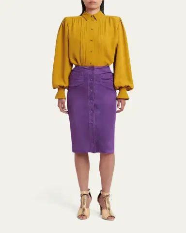 Valentino Garavani Pleated Silk Shirt | Thumbnail 2 Valentino Garavani Pleated Silk Shirt | Thumbnail 2