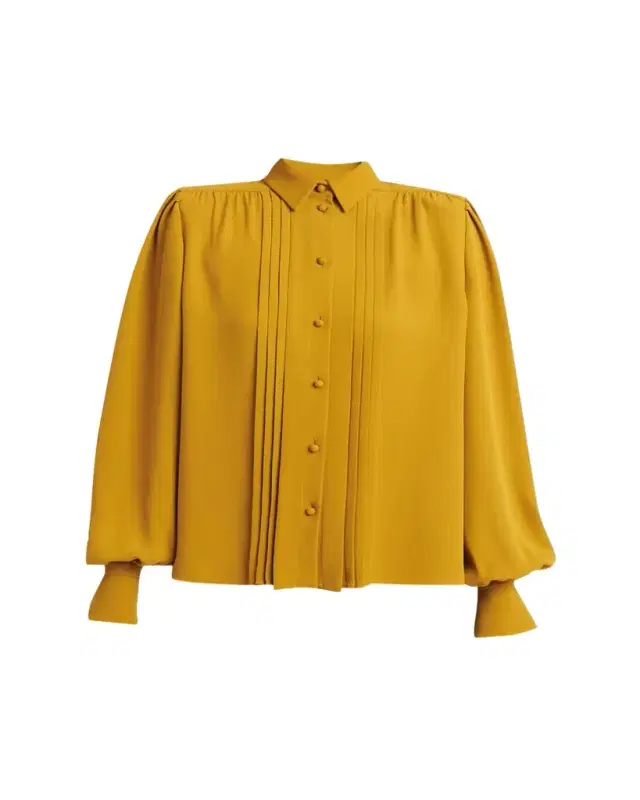 Pleated Silk Shirt