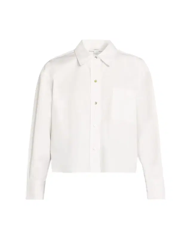 Vince Cropped Long-Sleeve Shirt