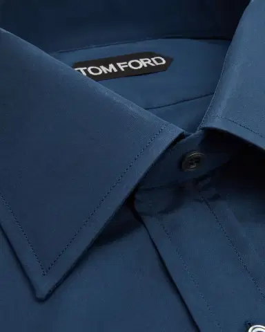 Tom Ford Men's Giza Cotton Poplin Solid Dress Shirt | Thumbnail 2 Tom Ford Men's Giza Cotton Poplin Solid Dress Shirt | Thumbnail 2