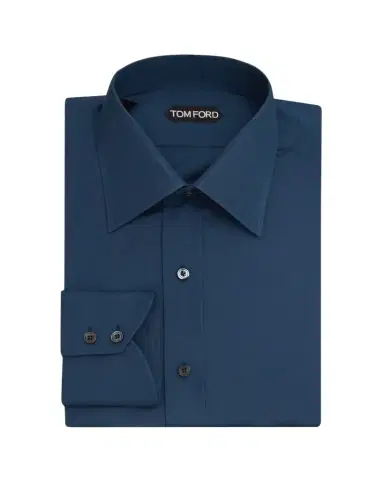 Tom Ford Men's Giza Cotton Poplin Solid Dress Shirt | Thumbnail 1 Tom Ford Men's Giza Cotton Poplin Solid Dress Shirt | Thumbnail 1