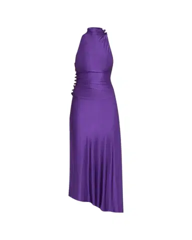 Rabanne Turtleneck Snap Draped Jersey Midi Dress | Thumbnail 1