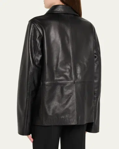 TOTEME Grained Leather Jacket | Thumbnail 3 TOTEME Grained Leather Jacket | Thumbnail 3