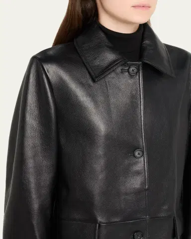 TOTEME Grained Leather Jacket | Thumbnail 5 TOTEME Grained Leather Jacket | Thumbnail 5