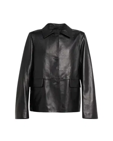 TOTEME Grained Leather Jacket | Thumbnail 1 TOTEME Grained Leather Jacket | Thumbnail 1