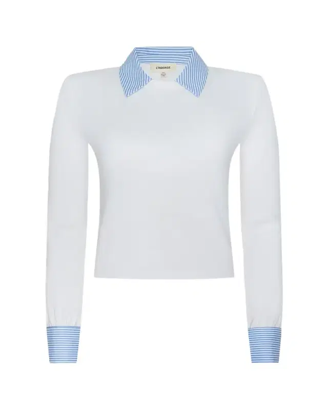 L'Agence April Poplin Collar Pullover Top