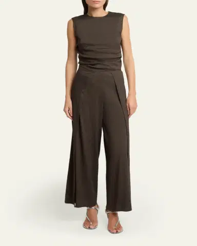 Proenza Schouler White Label Calla Slub Linen Wrap Pants | Thumbnail 2