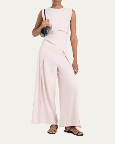Proenza Schouler White Label Calla Slub Linen Wrap Pants | Thumbnail 6